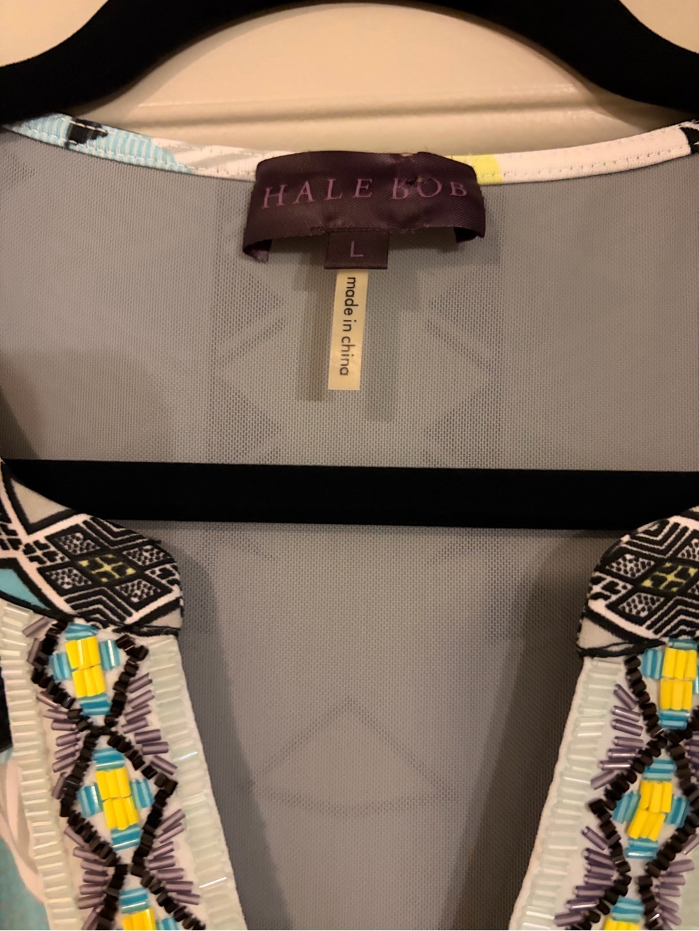 NWT Hale Bob Beaded Geometric Beaded Shift Dress L Resort MSRP $328 - Picture 7 of 10
